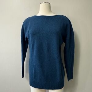 Cashmere Cache Women's Blue Crew Neck Sweater Cashmere’s Small